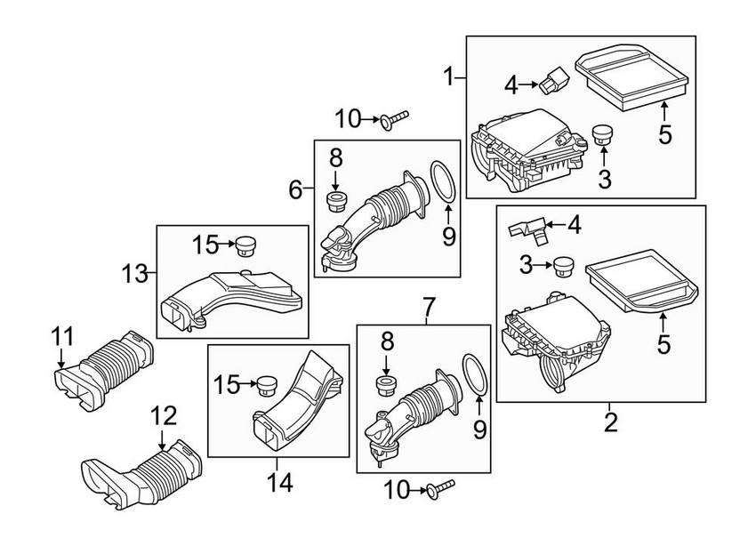 Mercedes Engine Air Intake Hose - Passenger Right 2760902637